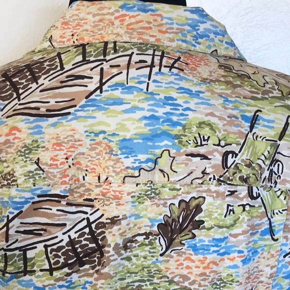 Christopher & Banks Petite button down jacket stretch abstract print Size S - Picture 5 of 9